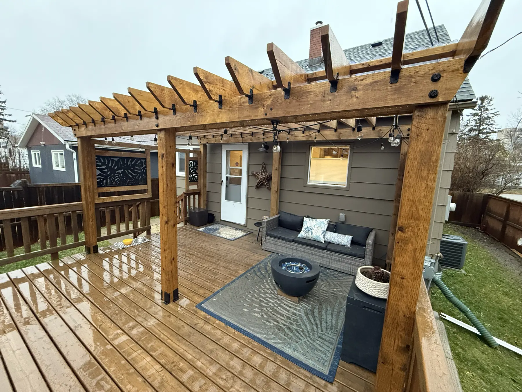 The pergola from the deck, looking back at the house