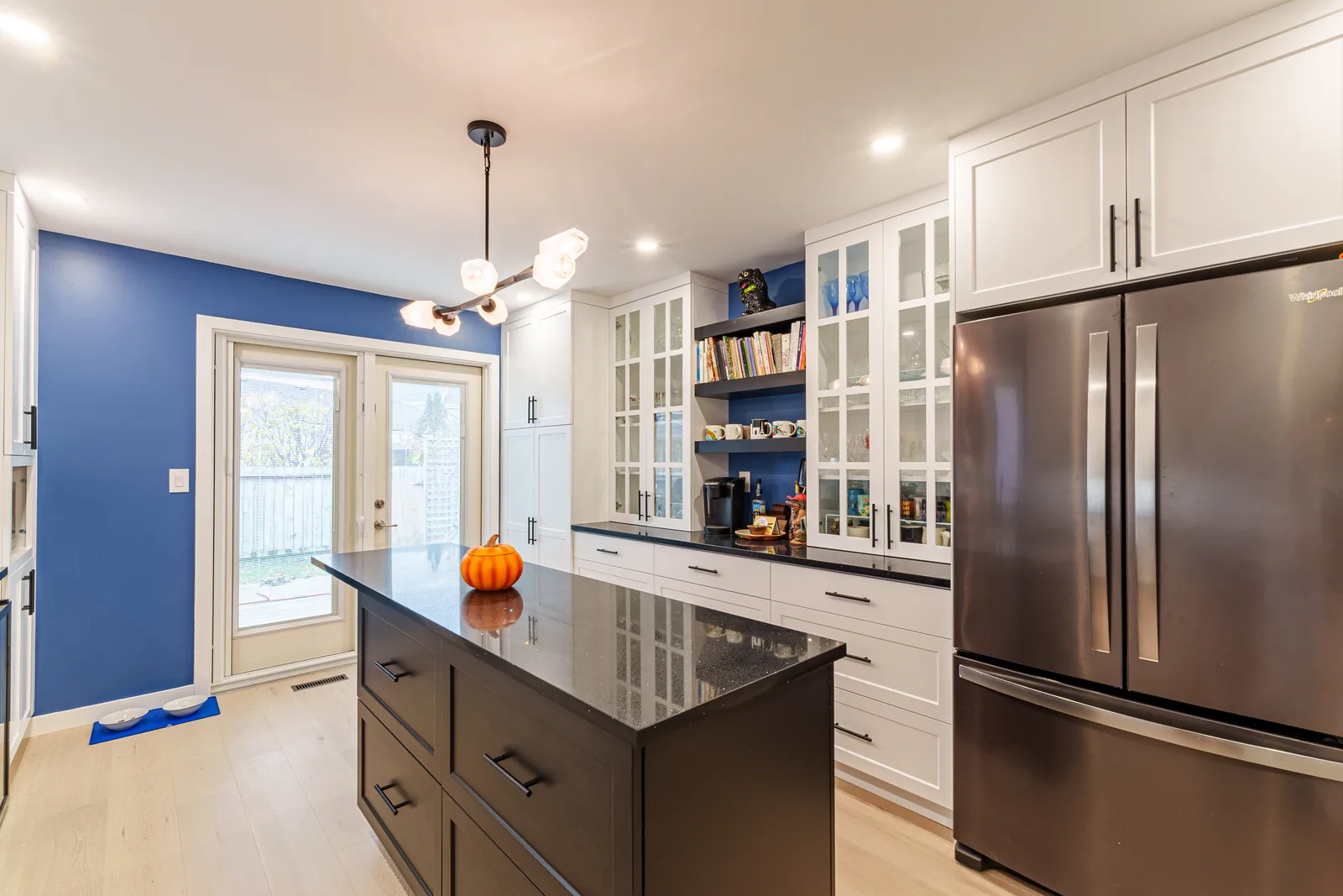 Kitchen from the far end, island and range in one view