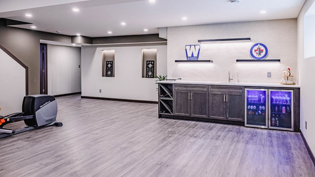 Professional Basement Renovations Winnipeg 7 Basement Renovation with wet bar