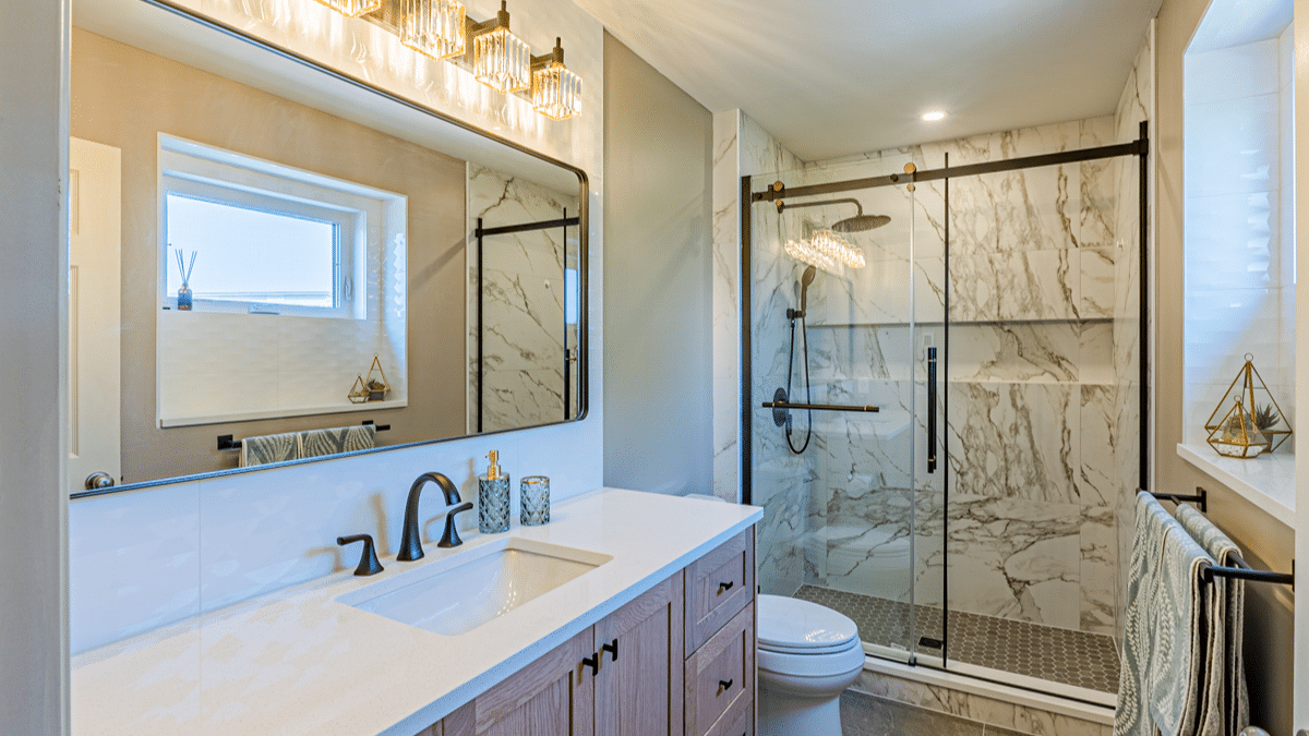 Bathroom Renovations Winnipeg 6 Bathroom renovation with black accents